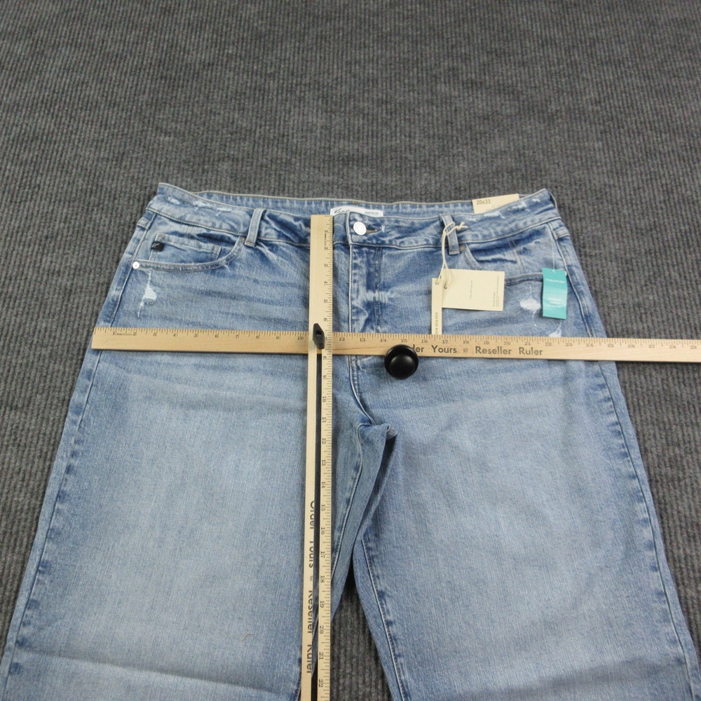 KanCan Jeans Womens 20W Blue Wide-Leg High Rise Distressed Stretch 41x32* NWT - Picture 10 of 16